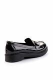 Siyah Kırışık Rugan  Kadın Loafer Ayakkabı K01257067608