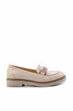 Bej Kırışık Rugan  Kadın Loafer Ayakkabı K01257067408