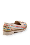 Bej Çok Renkli  Kadın Loafer Ayakkabı K01257060828