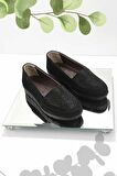 Bambi Siyah Nubuk Hakiki Deri Kadın Loafer Ayakkabi K01269254801