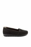 Bambi Siyah Nubuk Hakiki Deri Kadın Loafer Ayakkabi K01269254801