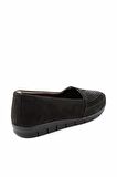 Bambi Siyah Nubuk Hakiki Deri Kadın Loafer Ayakkabi K01269254801