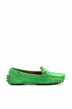 Bambi Yesil Süet Hakiki Deri Kadın Loafer Ayakkabi K01274225002