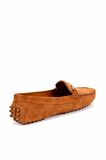 Bambi Taba Süet Hakiki Deri Kadın Loafer Ayakkabi K01274225002