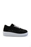Siyah Hakiki Deri Kadın Sneaker K01303018616