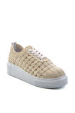Bej Hakiki Deri Kadın Sneaker K01303018616