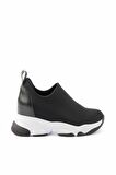 Bambi Siyah Streç  Kadın Sneaker K01313001617