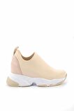 Bambi Bej Streç  Kadın Sneaker K01313001617