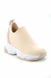 Bambi Bej Streç  Kadın Sneaker K01313001617