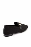 Bambi Siyah Triko  Kadın Loafer Ayakkabi K01320302082