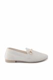 Bambi Beyaz Triko  Kadın Loafer Ayakkabi K01320302082