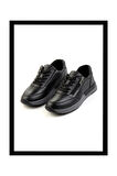 Siyah Hakiki Deri Kadın Sneaker K01331802203