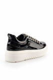 Siyah Kırışık Rugan  Kadın Sneaker K01345016008