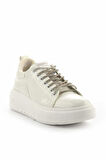 Beyaz Kırışık Rugan  Kadın Sneaker K01345016008