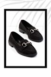 Siyah Süet  Kadın Loafer Ayakkabı K01362245702