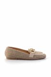Bej Hasır  Kadın Loafer Ayakkabı K01362245528