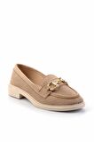 Bej Süet  Kadın Loafer Ayakkabı K01362245702