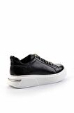 Siyah Yılan Baskı  Kadın Sneaker K01377023409
