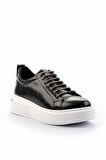 Siyah Yılan Baskı  Kadın Sneaker K01377023409