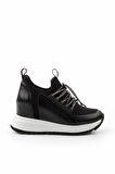 Siyah Siyah Streç  Kadın Sneaker K01413055609