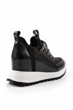 Siyah Siyah Streç  Kadın Sneaker K01413055609