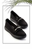 Siyah Nubuk  Kadın Loafer Ayakkabı K01451100301