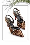 Leopar Kumaş  Kadın Klasik Topuklu Ayakkabı K01455018404