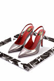 Platin Kırışık  Kadın Klasik Topuklu Ayakkabı K01455018204