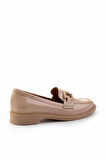 Bej Kırışık Rugan  Kadın Loafer Ayakkabı K01474091308