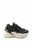 Siyah Hakiki Deri Kadın Sneaker K01480004203