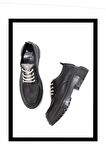 Siyah Lame Taşlı  Kadın Loafer Ayakkabı K01503741709