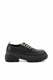 Siyah Lame Taşlı  Kadın Loafer Ayakkabı K01503741709