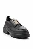 Siyah Lame Taşlı  Kadın Loafer Ayakkabı K01503741709