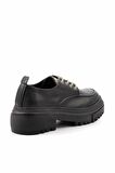 Siyah Lame Taşlı  Kadın Loafer Ayakkabı K01503741709
