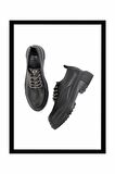 Siyah Platin Taşlı  Kadın Loafer Ayakkabı K01503741709