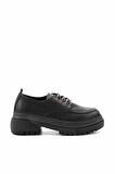Siyah Platin Taşlı  Kadın Loafer Ayakkabı K01503741709