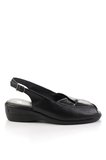 Siyah Leather Kadın Sandalet K01531124103