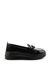 Siyah Rugan Kroko  Kadın Loafer Ayakkabı K01536194511
