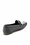 Bambi Siyah Saten  Kadın Loafer Ayakkabi K01542166738