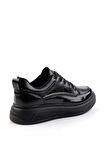 Siyah Kırışık Rugan  Kadın Sneaker K01566004608