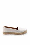 Bambi Beyaz Hakiki Deri Kadın Espadril K01582012603