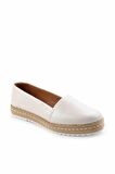 Bambi Beyaz Hakiki Deri Kadın Espadril K01582012603