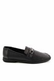 Bambi Siyah Hakiki Deri Kadın Loafer Ayakkabi K01586213603