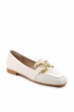 Bambi Beyaz  Kadın Loafer Ayakkabi K01641166109