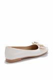 Bambi Beyaz  Kadın Loafer Ayakkabi K01641121409