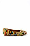 Bambi Yesil Nakisli  Kadın Loafer Ayakkabi K01641167082