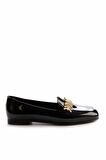 Bambi Siyah Rugan  Kadın Loafer Ayakkabi K01641165508