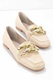 Bambi Bej Rugan  Kadın Loafer Ayakkabi K01641166311
