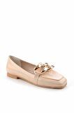 Bambi Bej Rugan  Kadın Loafer Ayakkabi K01641166311