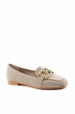 Bambi Bej Nubuk  Kadın Loafer Ayakkabi K01641166101